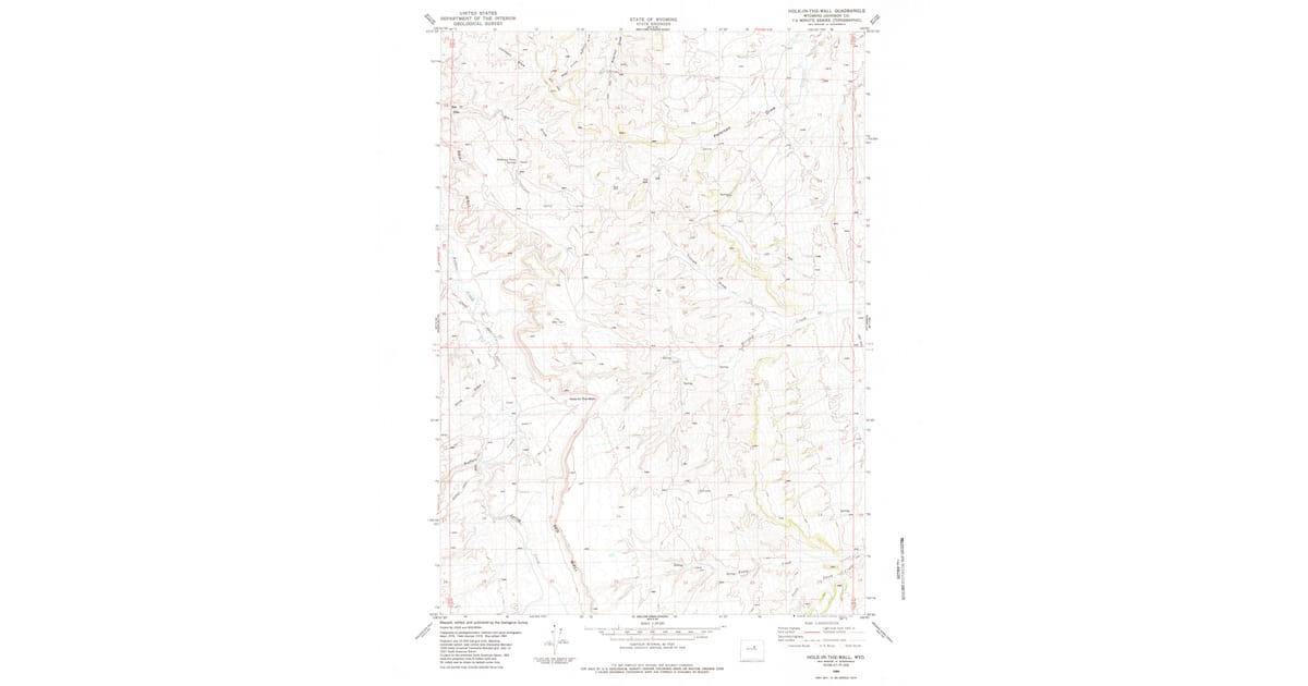1984 Map of Hole-in-the-wall, Johnson County, WY — High-Res | Pastmaps