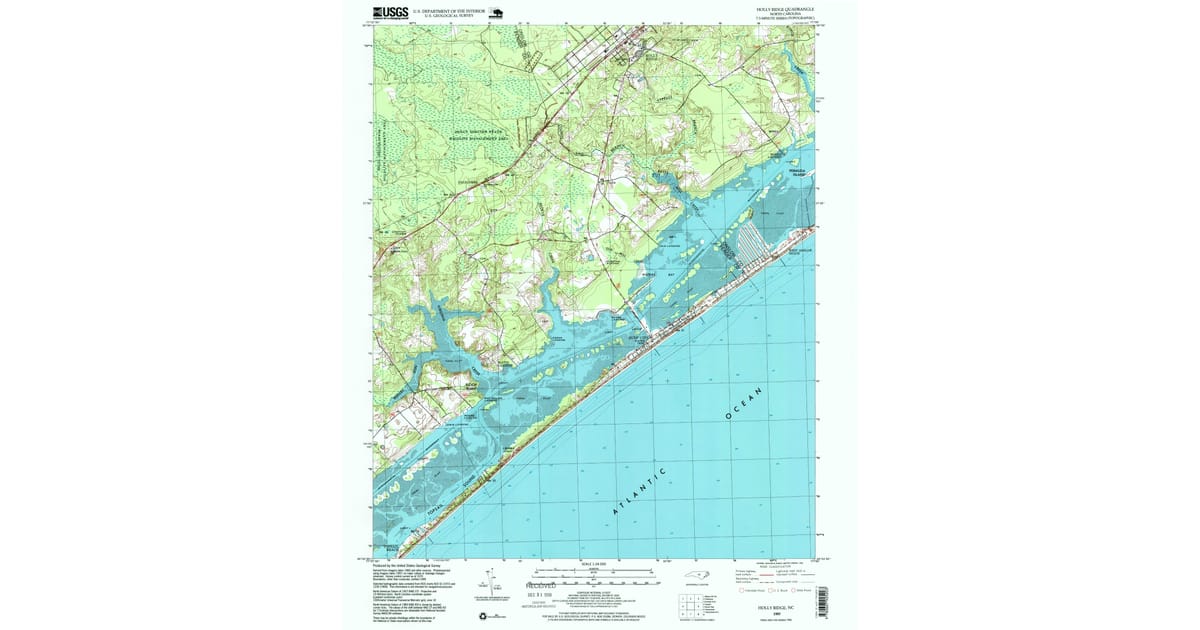 1997 Map of Holly Ridge, NC — High-Res | Pastmaps