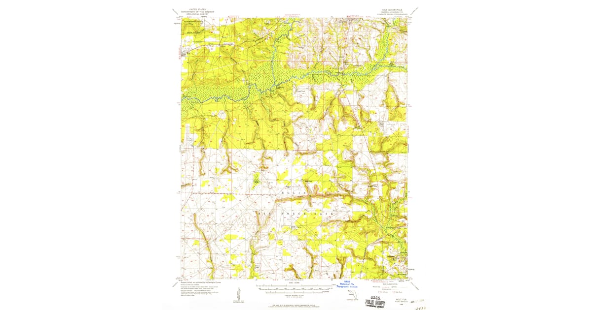1950s Maps of Galliver FL Pastmaps - Holt Okaloosa County Fl Usgs Topo 1956 P1958 Og 1200x630