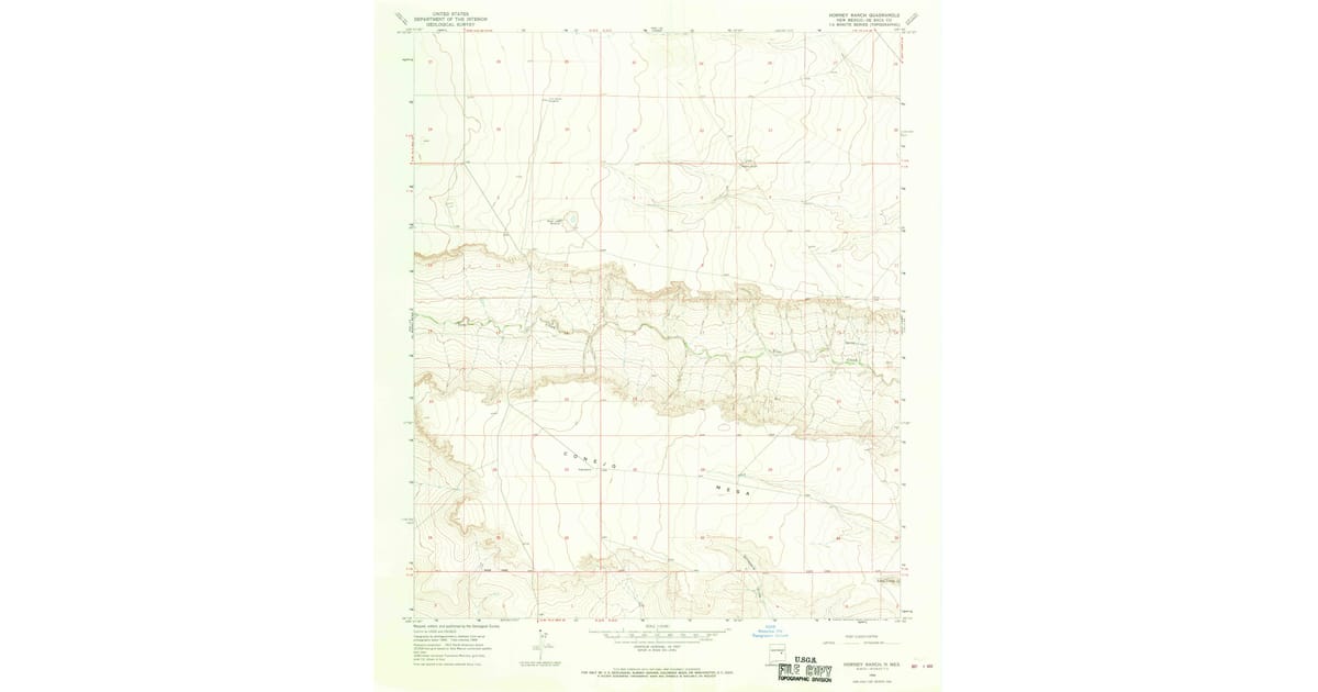 1966 Map of Horney Ranch, De Baca County, NM — High-Res | Pastmaps