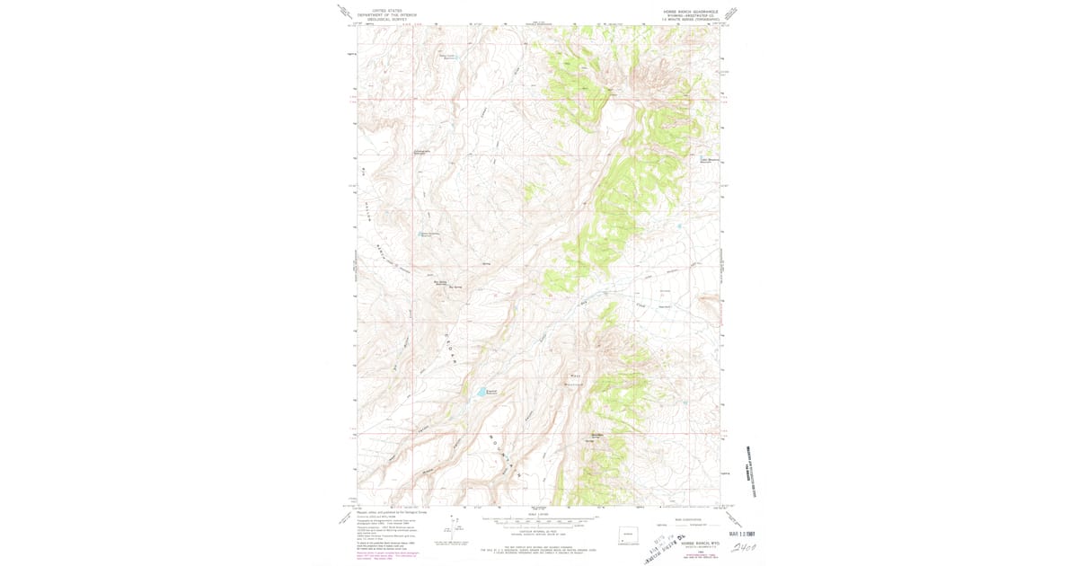 Midland Wyoming Ranch Map.pdf 1964 Map of Horse Ranch, Sweetwater County, WY — High-Res, 1980 Print ...
