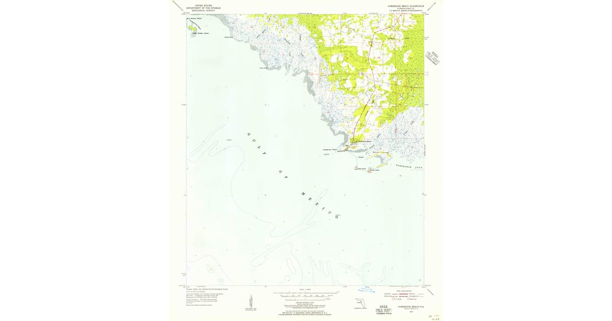 1900s 20th Century Maps of Horseshoe - Horseshoe Beach Dixie County Fl Usgs Topo 1954 P1956 Og 1200x630 