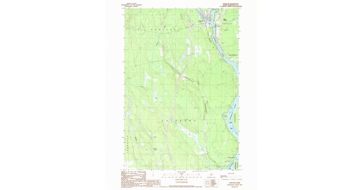 1988 Map of Howland, Enfield, ME — High-Res | Pastmaps