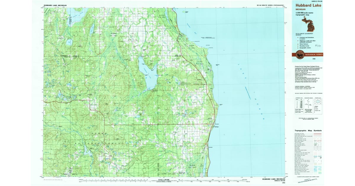 1980s Maps of Oscoda County, MI | Pastmaps