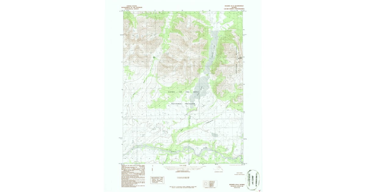 Hughes Map 1986 Map of Hughes D-6, Northwest Arctic Borough, AK — High-Res | Pastmaps