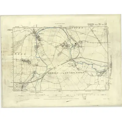 1886 Map of Huntingdonshire I.SE, 1887 Print