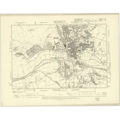 1899 Map of Huntingdonshire II.SE, 1902 Print