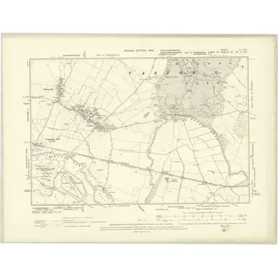 1899 Map of Huntingdonshire II.SW, 1902 Print
