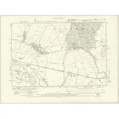 1924 Map of Huntingdonshire II.SW, 1928 Print
