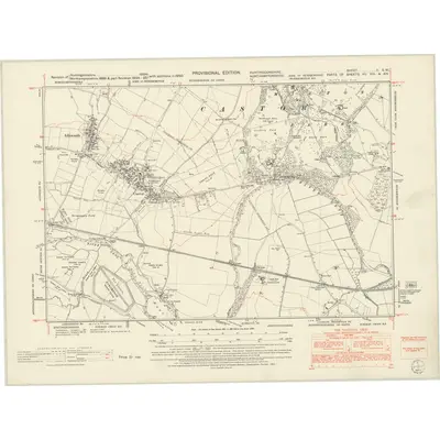 1950 Map of Huntingdonshire II.SW, 1953 Print