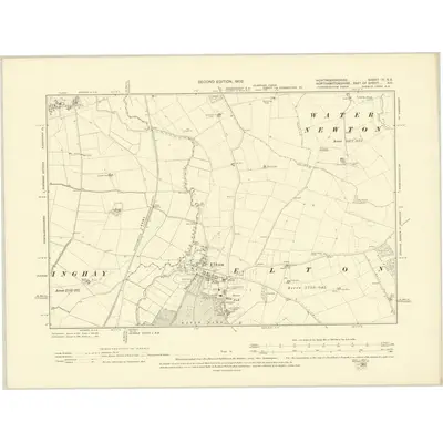 1900 Map of Huntingdonshire IV.NE, 1902 Print