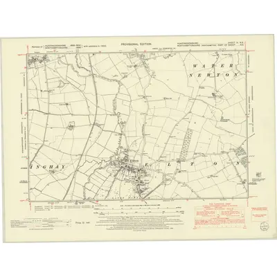 1950 Map of Huntingdonshire IV.NE, 1952 Print