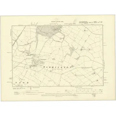 1899 Map of Huntingdonshire IV.SE, 1902 Print