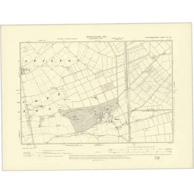 1900 Map of Huntingdonshire IX.NE, 1902 Print