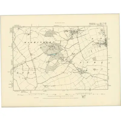 1885 Map of Huntingdonshire IX.NW, 1887 Print