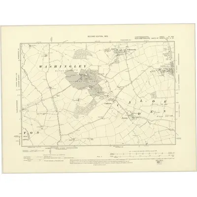 1899 Map of Huntingdonshire IX.NW, 1902 Print