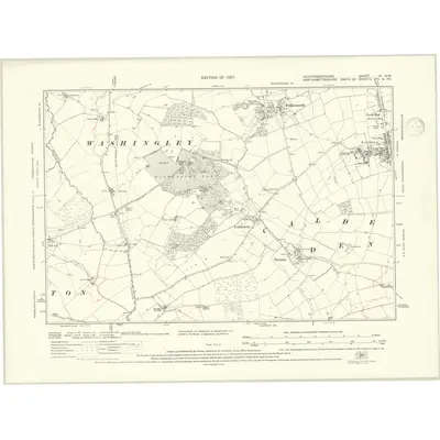 1924 Map of Huntingdonshire IX.NW, 1927 Print