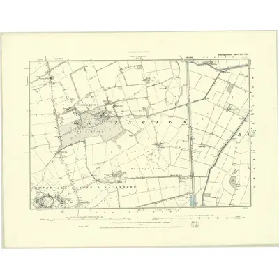 1887 Map of Huntingdonshire IX.SE, 1888 Print