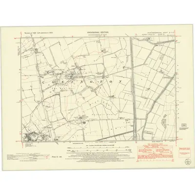 1950 Map of Huntingdonshire IX.SE, 1952 Print