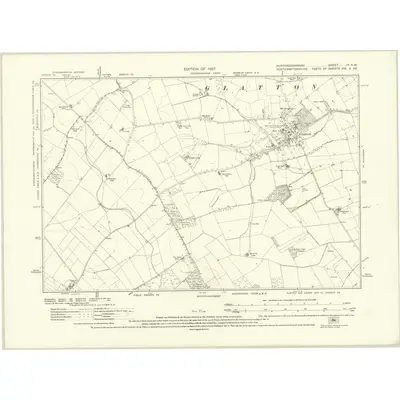 1924 Map of Huntingdonshire IX.SW, 1927 Print