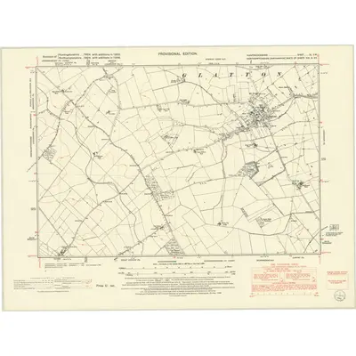 1950 Map of Huntingdonshire IX.SW, 1952 Print