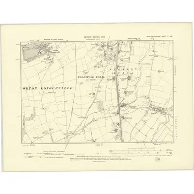 1900 Map of Huntingdonshire V.NE, 1902 Print