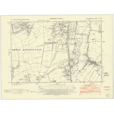 1950 Map of Huntingdonshire V.NE, 1952 Print