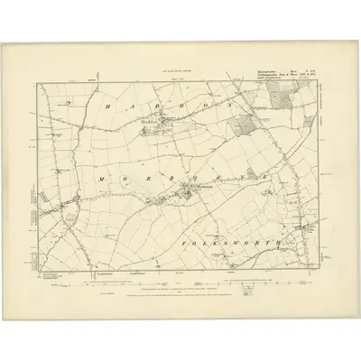 1885 Map of Huntingdonshire V.SW, 1887 Print