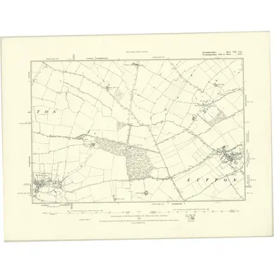 1885 Map of Huntingdonshire VIII.NE, 1888 Print