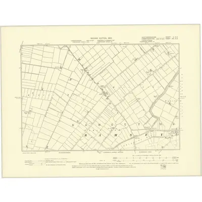 1900 Map of Huntingdonshire X.NE, 1902 Print