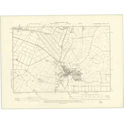 1900 Map of Huntingdonshire X.SE, 1902 Print