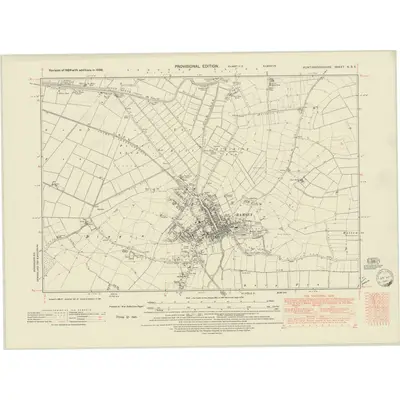 1938 Map of Huntingdonshire X.SE, 1949 Print