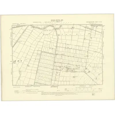 1900 Map of Huntingdonshire X.SW, 1902 Print