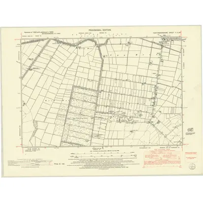 1950 Map of Huntingdonshire X.SW, 1952 Print