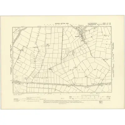 1900 Map of Huntingdonshire XI.NW, 1902 Print