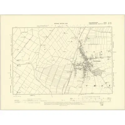 1900 Map of Huntingdonshire XI.SE, 1903 Print