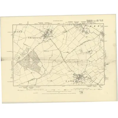 1885 Map of Huntingdonshire XII.NE, 1887 Print