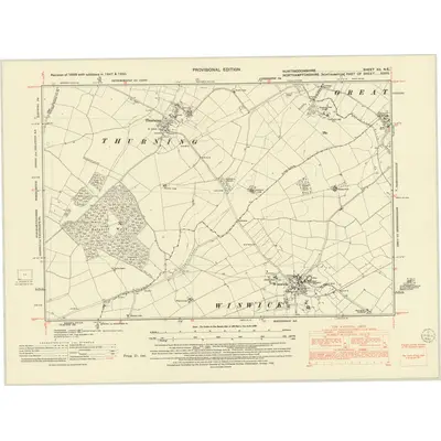 1947 Map of Huntingdonshire XII.NE, 1952 Print
