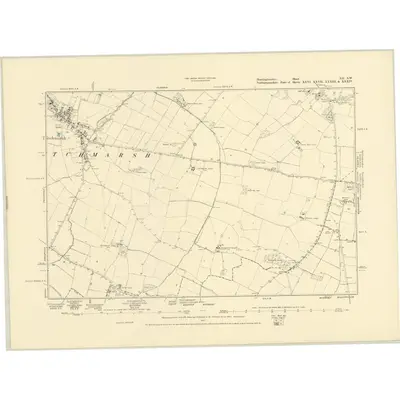 1884 Map of Huntingdonshire XII.SW, 1887 Print