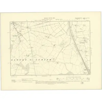 1900 Map of Huntingdonshire XIII.NE, 1902 Print