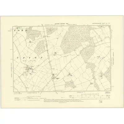 1900 Map of Huntingdonshire XIII.SE, 1902 Print