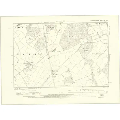 1924 Map of Huntingdonshire XIII.SE, 1927 Print