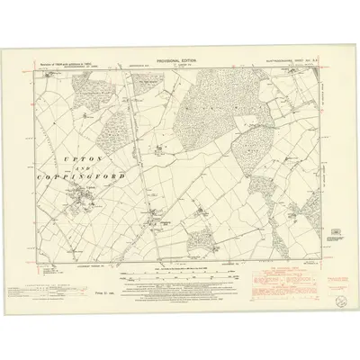 1950 Map of Huntingdonshire XIII.SE, 1952 Print