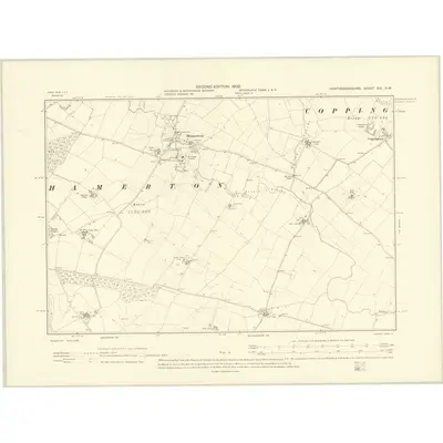1900 Map of Huntingdonshire XIII.SW, 1902 Print