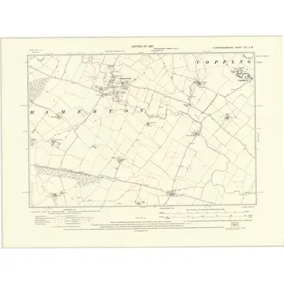 1924 Map of Huntingdonshire XIII.SW, 1927 Print