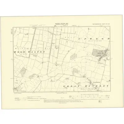 1900 Map of Huntingdonshire XIV.NW, 1902 Print