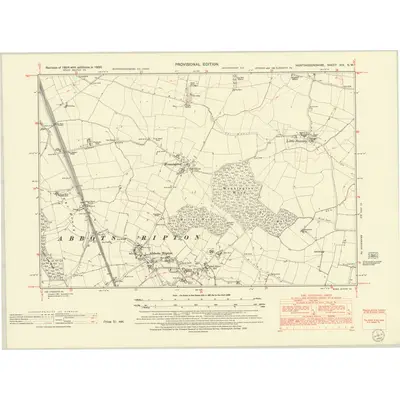 1950 Map of Huntingdonshire XIV.SW, 1952 Print
