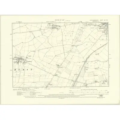 1924 Map of Huntingdonshire XIX.NW, 1927 Print