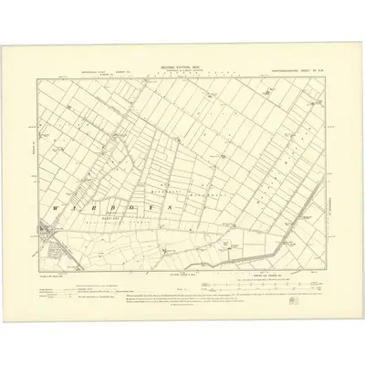 1900 Map of Huntingdonshire XV.NW, 1902 Print