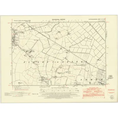 1950 Map of Huntingdonshire XV.SW, 1952 Print